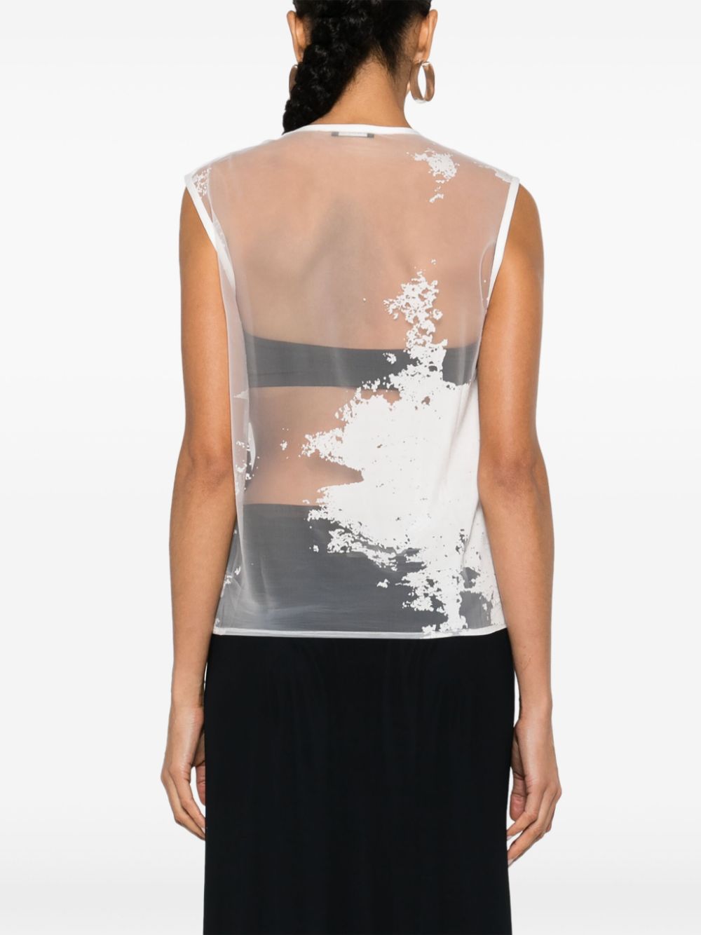 Top semi-trasparente in bianco Ann Demeulemeester - donna - ANN