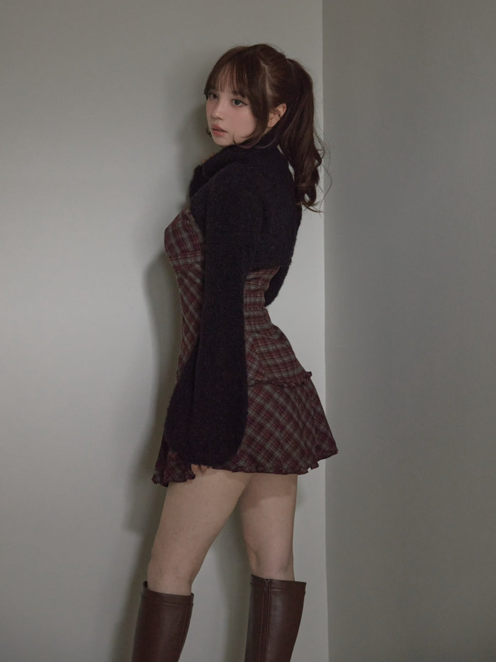 ANDMARY】Lulu check set mini dress