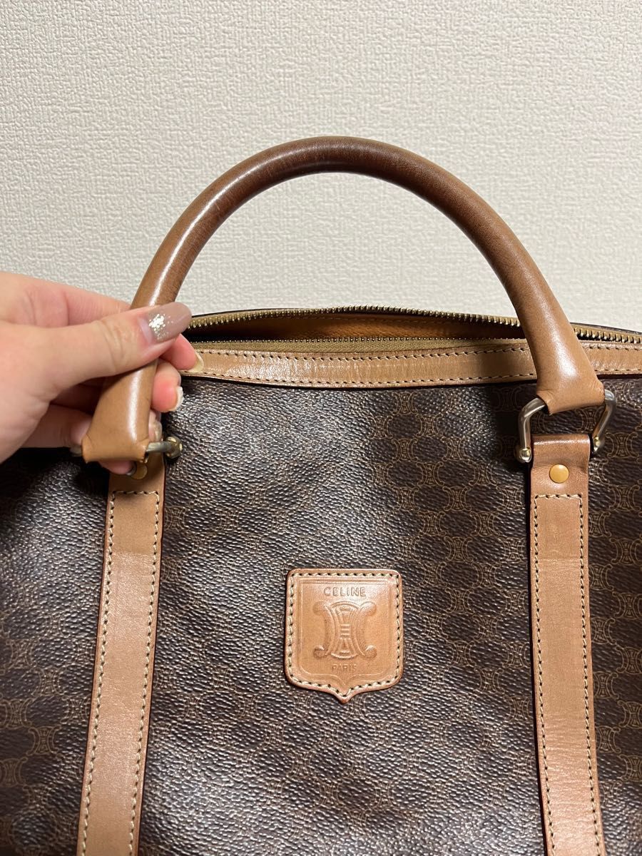 CELINE セリーヌ マカダム 柄 ブラウン ミニボストン ミニボストン