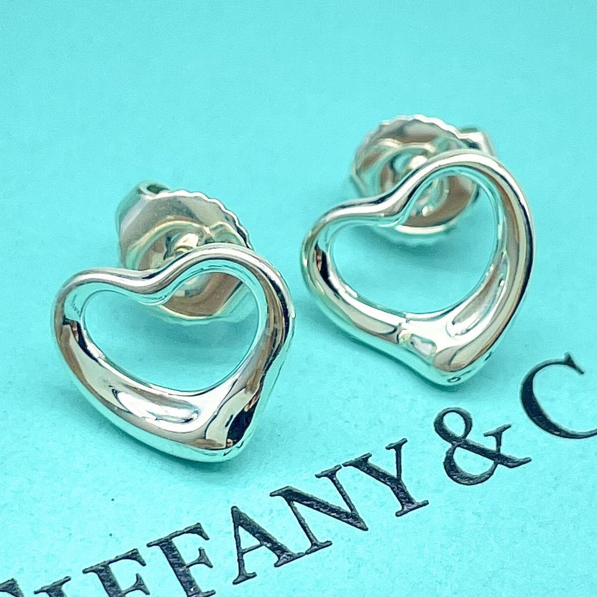 美品】ティファニー オープンハート シルバー ピアス 925 エルサ