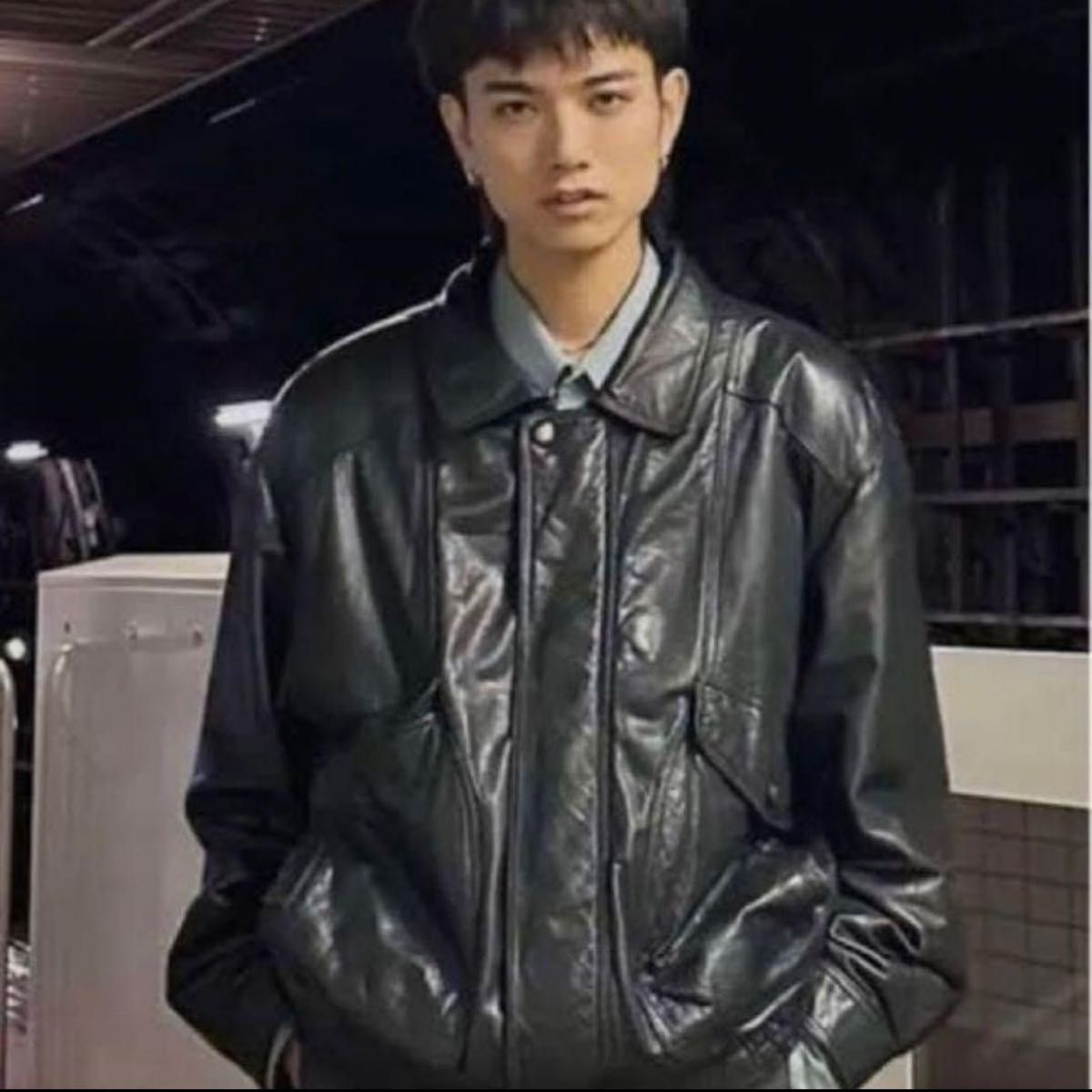 短丈90s vintage レザージャケット 牛革 L 深水光太｜Yahoo!フリマ（旧