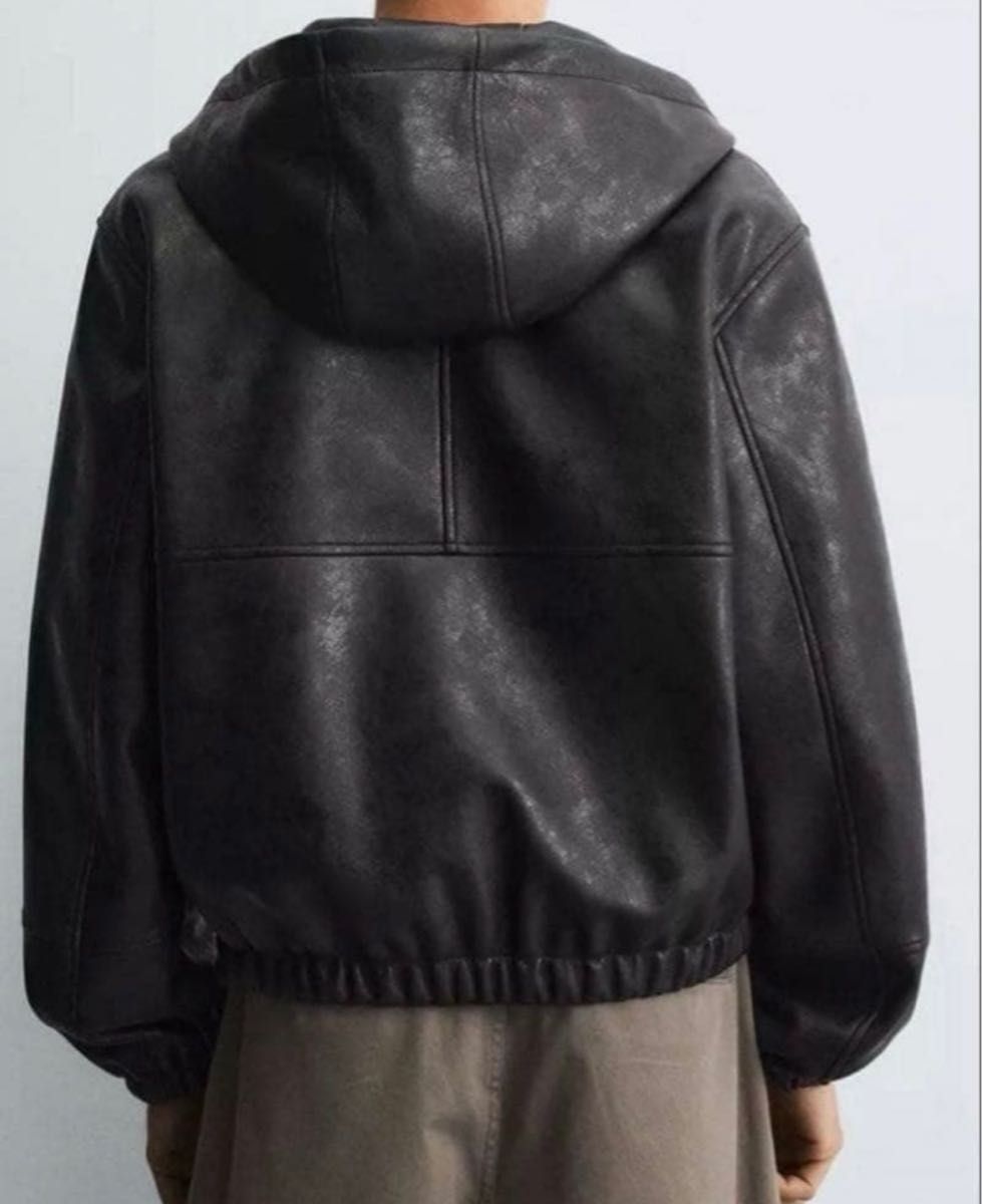 ZARA フェイクレザー フーデッド ジャケット｜Yahoo!フリマ（旧PayPay