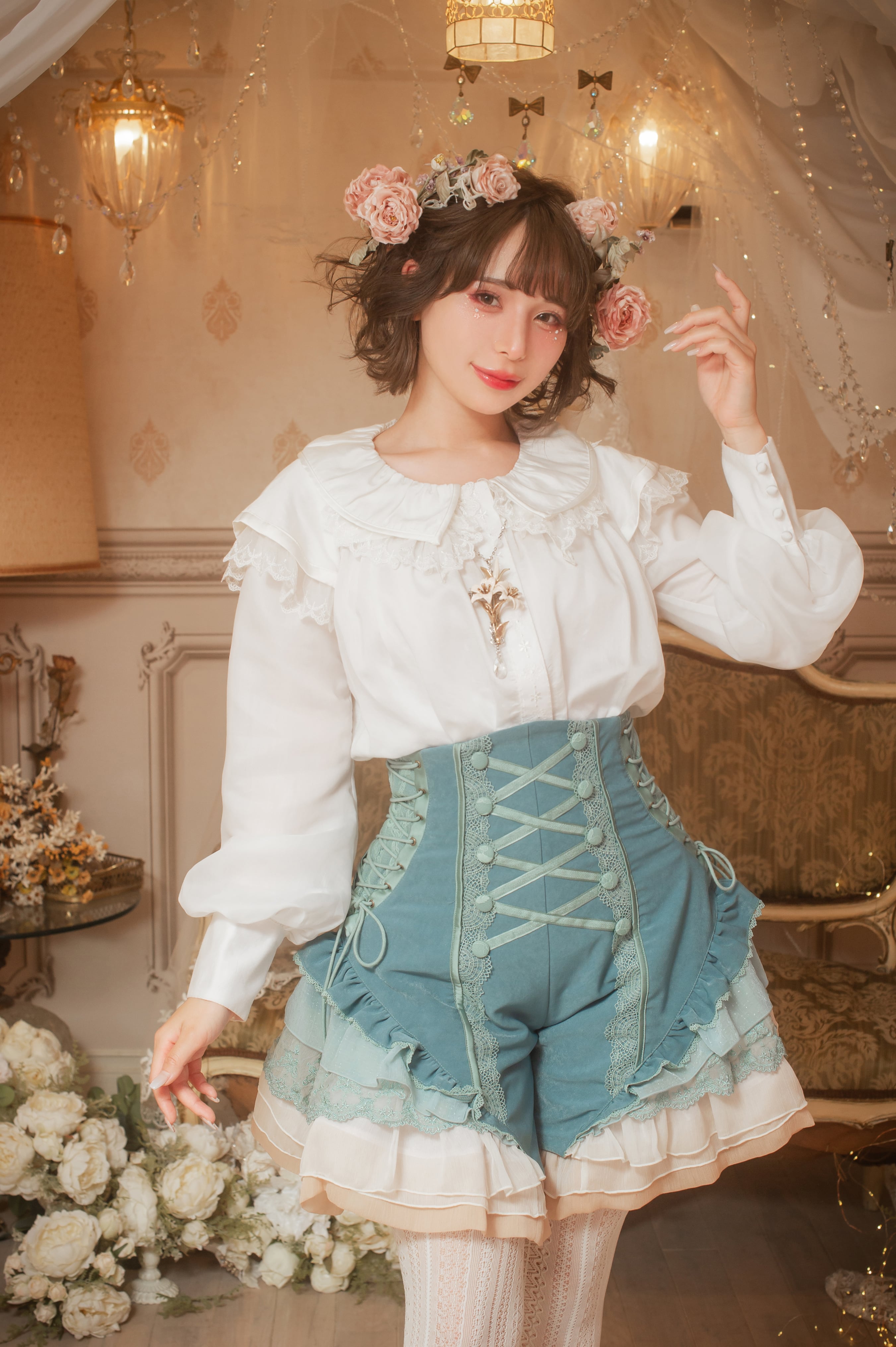 フェリ・ドウ・ロンド 編み上げショートパンツ | HoshibakoWorks