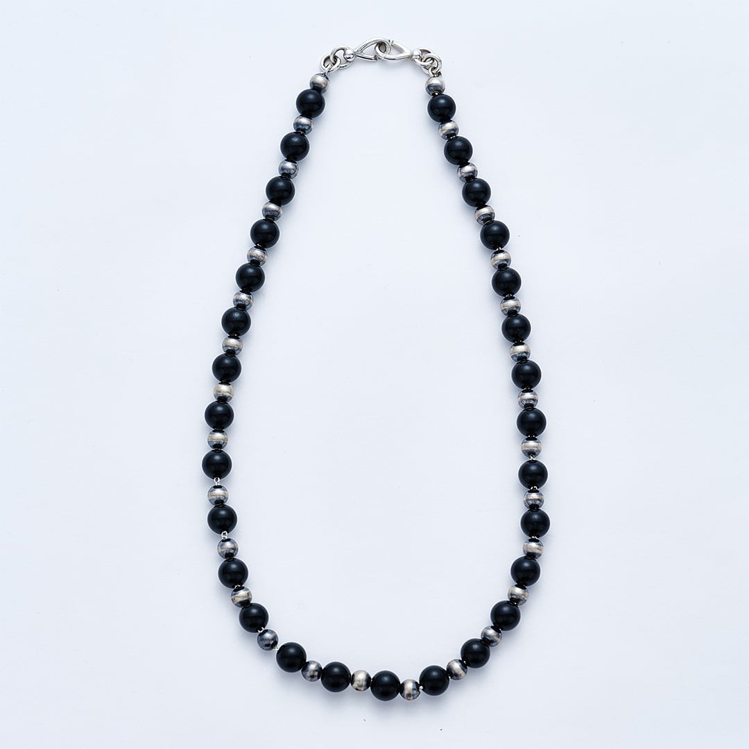 C-049 Navajo Pearl Necklace(Black Tourmaline) (47cm) | WAKAN