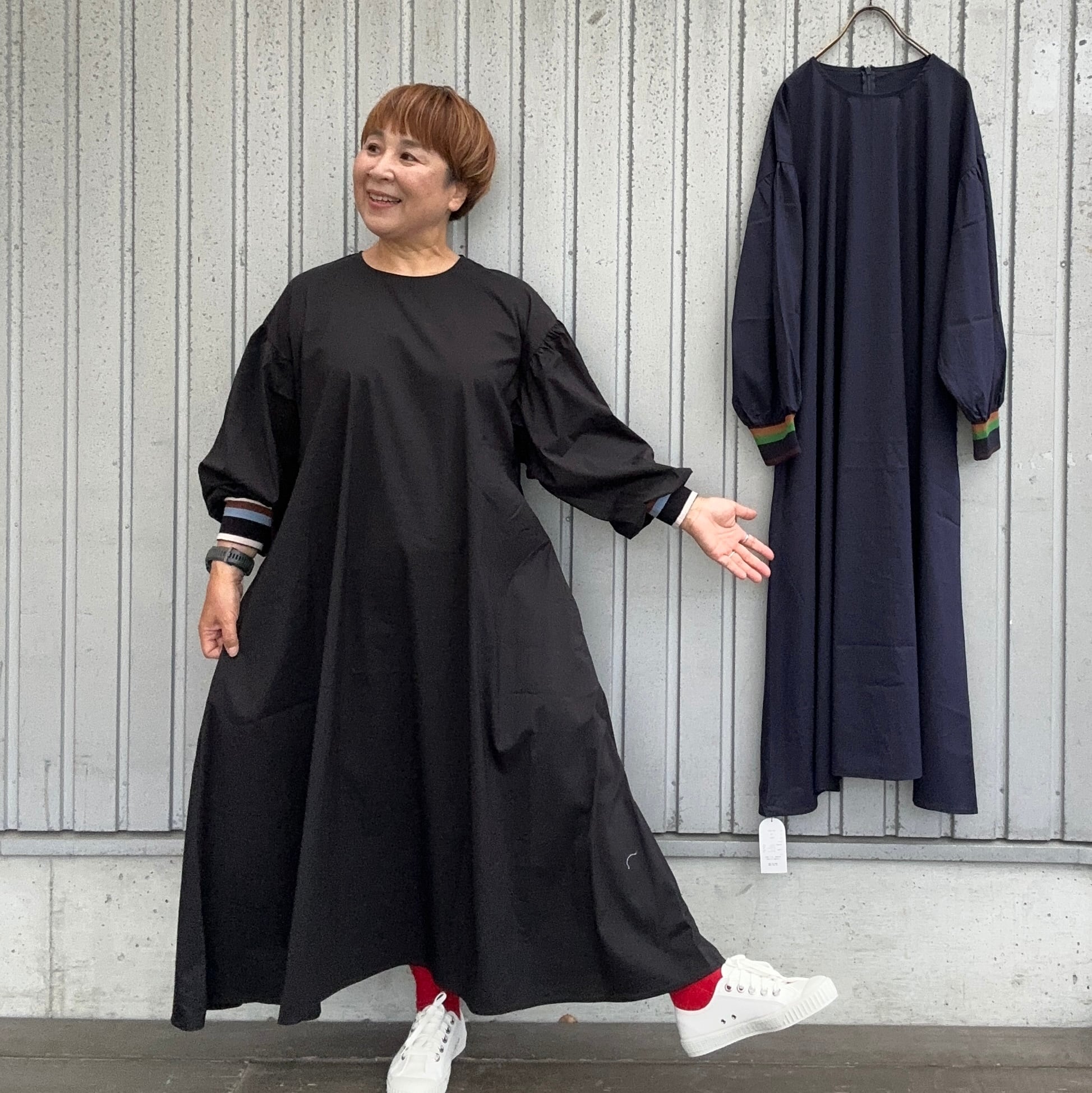 袖口ライン入リブワンピース/Mao made'25AW/541302 | WACKY