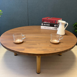 ちゃぶ台サクラ折れ脚90丸日本製 ローテーブル・リビングテーブル