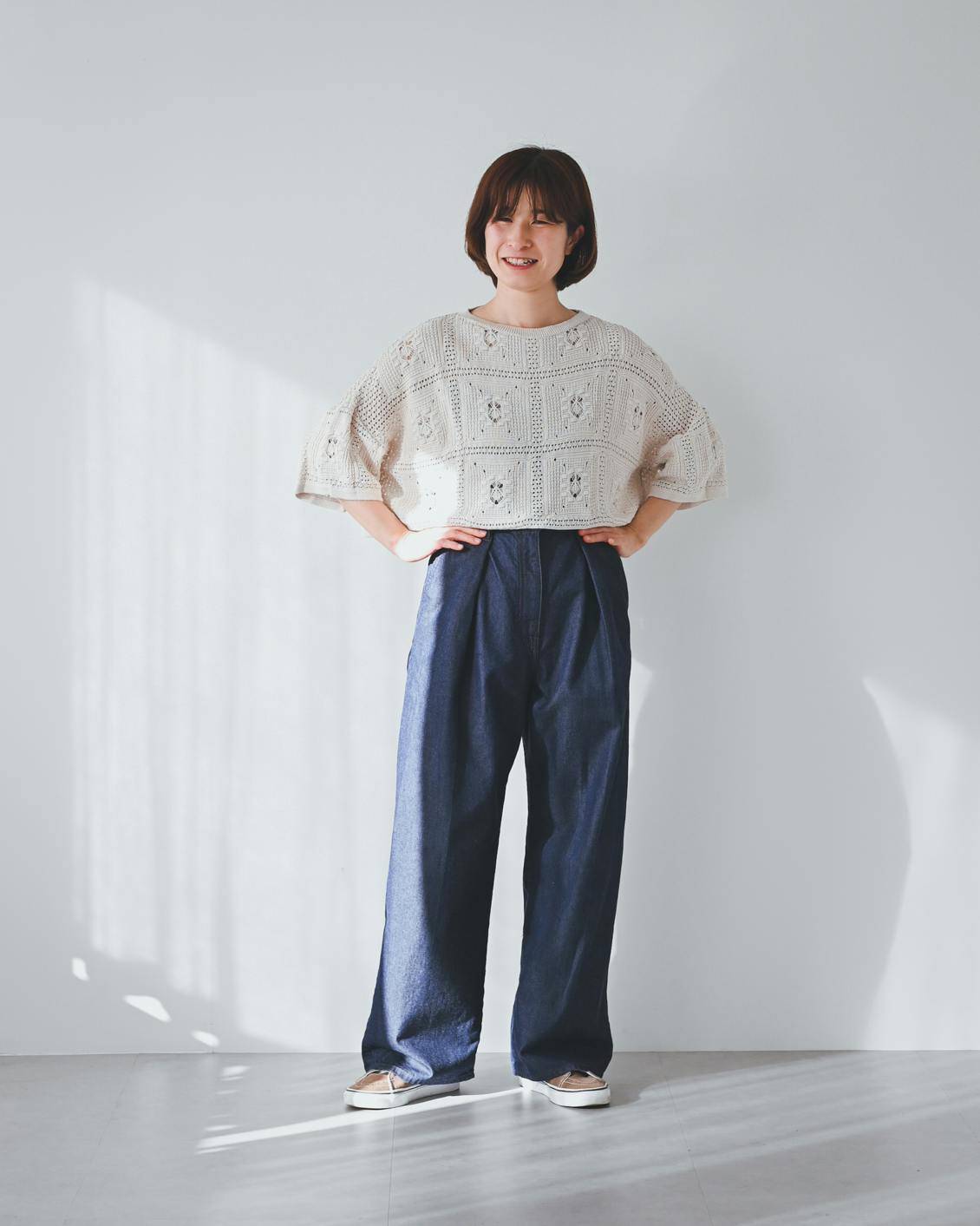 着用レビュー】すらりと美しい「TICCAのタックワイドデニム」を