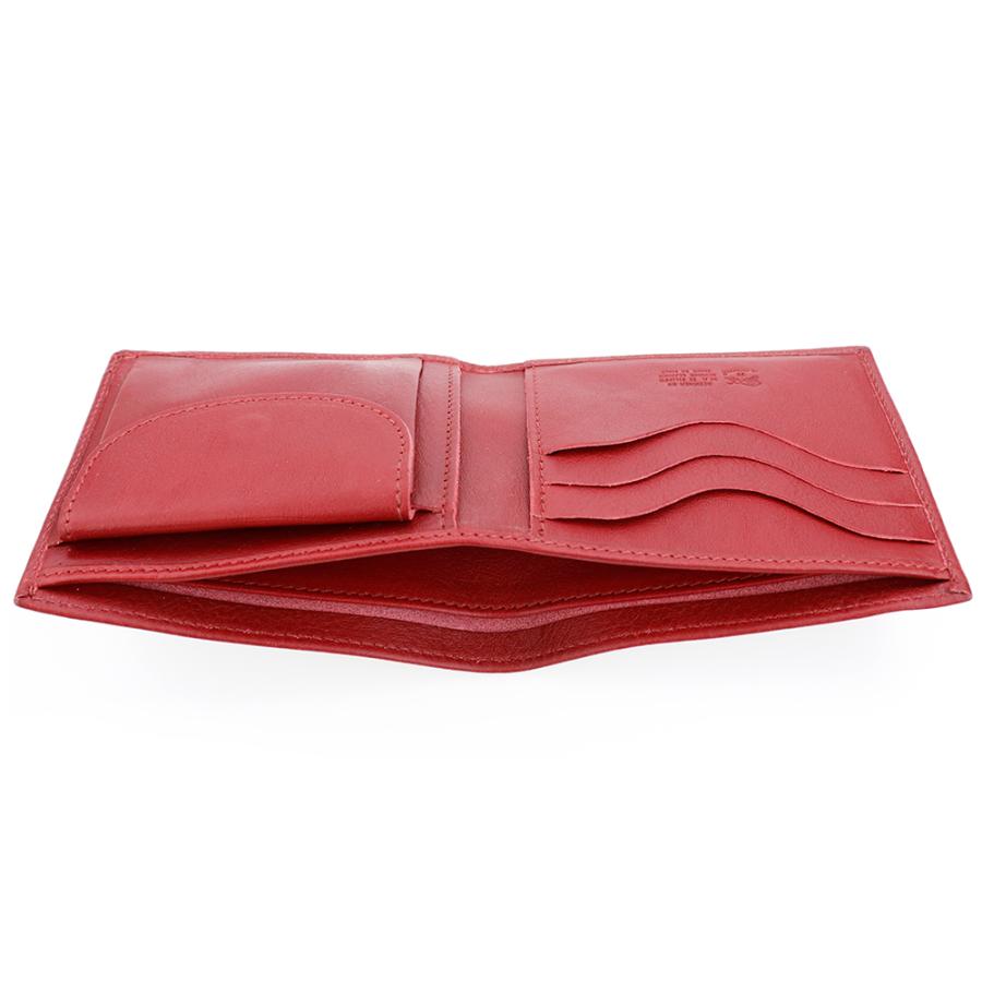 IL BISONTE（イルビゾンテ） 財布 二つ折り 小銭入れ付き ルビーレッド
