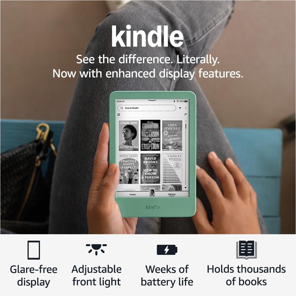 New Kindle (11th Gen) 6” 300 ppi display & 2x the storage – Matcha