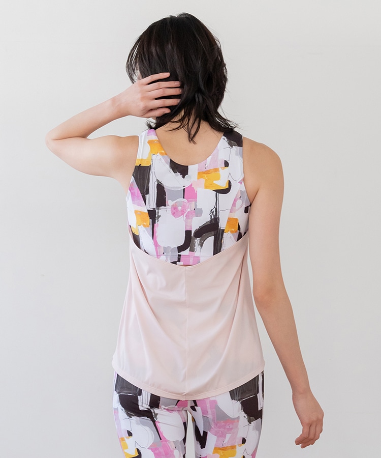 SUKALA】ミックスプリントカバータンクトップ(XS・S・M・Lサイズ